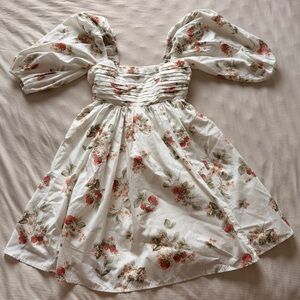 Abercrombie and Fitch Strawberry Emerson puff sleeve Dress